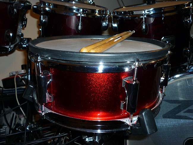 Jobeky 12 inch Stealth Snare Drum in Red Sparkle