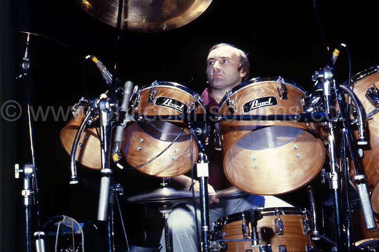 Phil Collins Pearl BLX  Birch Custom Concert Tom Kit - Pearl Promo Shoot 1982 - Image © Pearl Drums